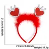 Diadema Corazón Rojo Día de San Valentín Accesorio para el Cabello Fiesta Navideña Decoración para Fotos Atrezo Diadema de Plumas en Forma de Corazón