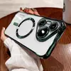 Funda magnética para teléfono adecuada para Huawei Pura80, TPU galvanizado transparente Mate70Pro, todo incluido, carga, anticaída, funda suave