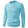 Suéter Redondo Masculino Transfronteiriço 2026 Inverno Masculino Estilo Coreano Slim Fit Manga Longa Malha Camada Base