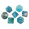 Atacado Z06Dnd Jogo de Mesa Dungeons and Dragons Conjunto de Sete Peças de Ágata Azul Natural Poliedral Dados de Jogo de Constelação