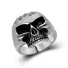 Anel de dedo estilo punk europeu e americano não convencional fundido pulseira de caveira anel de aço titânio para menino SA389