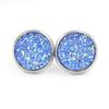 Pendientes de resina de gipsófila de venta caliente transfronteriza protección del medio ambiente 12 mm acero de titanio racimo de cristal de resina pendientes de gipsófila con diamantes de colores