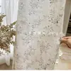 Cortina de lino floral fresca estilo americano pastoral, cortina de ventana francesa vintage, translúcida pero no transparente, adecuada para sala de estar y mampara de balcón