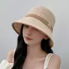 Gorro de Punto de Color Sólido Casual Estilo Japonés, Sombrero de Sol Exterior Simple y Moderno para Mujer, Sombrero Cómodo y Transpirable con Protección Solar