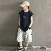 Conjunto de Verano Fresco y Elegante para Niños 2026 Nuevo Modelo, Conjunto de Dos Piezas de Chaleco y Shorts de Verano para Niños Grandes, Ropa Ligera de Moda