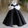 Vestido de Cetim Estilo Ocidental Estilo Coreano para Bebê Menina de Um Ano para Festa de Aniversário Vestido de Daminha Princesa com Ombro Único Bufante