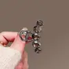 Presilha de Cabelo Metálica de Cristal Brilhante Simples Nova para Mulheres Tamanho Pequeno Pegador de Cabelo Menos Cabeça Metade do Cabelo Presilha Tubarão