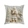 Fronha de Almofada do Papai Noel com Estampas de Rena, Boneco de Neve e Pinheiro para Sofá da Sala, Capa de Almofada Decorativa, Suporta Personalização
