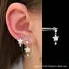 26 Aretes de Estrella Azul y Rosa de Primavera Exquisitos Pendientes de Botón Aretes Brillantes Versátiles Aretes de Borla