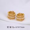 Cuentas Espaciadoras de Perla de Circonita con Agujero Grande Chapadas en Oro de 18 Quilates Incrustadas con Concha de Circonita Accesorios para Joyería Hecha a Mano DIY