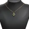 Colgante de Cristal de Vidrio Acero Inoxidable Oro de 18K Colgante de Trébol de Cuatro Hojas Accesorios de Joyería para Collares Pulseras Pendientes