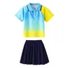 Conjunto de Uniforme Escolar de Verano para Estudiantes de Primaria, Uniforme de Graduación de Manga Corta Degradado, Uniforme de Jardín de Infancia, Atuendo Deportivo para Actuaciones Infantiles
