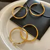 Pendientes de Aro Grandes Dorados de Alta Gama para Mujer, Retro Elegantes de Alta Gama, Pendientes Atmosféricos Exagerados Europeos y Americanos, Pendientes Versátiles