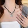 Collar Étnico Retro con Cuentas de Mariposa para Mujer Nuevo Estilo Chino Accesorios Antiguos Ins Hip-hop Trendy Cool Spice Girl Cadena Clavícula G