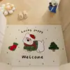 Tapete de Entrada para Porta de Natal com Anéis de Arame Cortável Antiderrapante Tapete para Pés Decoração de Festa Atmosfera Carpete para Porta de Entrada