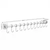 Estante de Almacenamiento para Cocina, Ganchos para Cocina, Barra con Ganchos Móviles, Barra Colgante sin Taladro, Soporte para Espátulas y Cucharas, Almacenamiento Montado en Pared