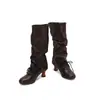 Botas para Mujer Talla Extra Grande Europeas y Americanas de Amazon, Zapatos de Mujer de Tacón Alto para Otoño e Invierno, Talla 40-50, Botas de Piel, Tacón de Aguja, Botas de Moda sin Cordones para Mujer