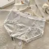 Estilo Puro Deseo Modelo 7A Antibacteriano Sexy Encaje Ropa Interior para Niñas Mujeres Hueco Clase A Algodón Puro Bragas Triángulo para Mujeres