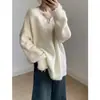 Estilo Coreano Estilo Perezoso Encaje Tejido Prendas de Punto para Mujer Suelto Versátil Suéter Superior Otoño e Invierno Nueva Ropa para Mujer