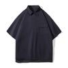 Camisa simple de verano de manga corta para hombre diseño nicho camisa de trabajo camisa polo holgada talla extra top con bolsillo