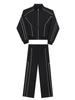 Traje Esportivo de Lazer com Sensação de Luxo, Lindo e Rebelde, Design Solto, Jaqueta Cardigan combinando com Calça de Perna Larga, Conjunto de Duas Peças, Moda