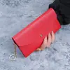 2026 Novo Modelo Carteira Longa Feminina Versátil de Cor Sólida com Múltiplos Porta-Cartões, Bolsa Clutch com Fecho de Botão, Bolsa de Celular Fashion, Carteira de Couro Macio