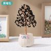 Grava de Cristal Natural Base de Maceta de Cerámica Árbol de Cristal Adornos de Regalo de Apertura Árbol de la Fortuna para Escritorio de Hogar Oficina