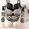 Ropa interior de mujer con estampado de leopardo retro transfronteriza dropshipping reunión para pechos pequeños anti-flacidez nuevo sujetador sexy ajustado mango