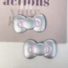 Promoção quente acessórios fofos de gato de prata com laço acessórios de cabelo sapatos com furo presilha de cabelo material diy atacado