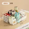 Caja de Almacenamiento para Snacks para Uso en Casa, Transparente de Tamaño Grande con Divisores, Estante de Almacenamiento de Escritorio para Vasos Desechables, Material Nuevo para Mascotas