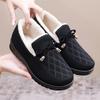 Touca Casual de Inverno para Mulheres de Pequim Antiga Sapatos Slip-On Antiderrapantes Peludos Forrados com Lã para Aquecimento Sapatos de Algodão Personalizados para Idosos e Meia-Idade