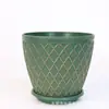 Estilo Leve de Luxo Textura de Grade Diagonal com Efeito Dourado Conjunto de Jardinagem, Decoração de Mesa de Plástico PP de Tamanhos Mistos com Vasos
