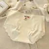 Pantaletas de Hielo de Seda Sin Costuras de Cintura Media que Moldean la Cadera 10A Antibacterianas de Algodón Completo Entrepierna Extendida Oso Dulce Piel de Leche Bragas Triangulares