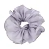 Nuevas Gomas para el Cabello de Gasa de Color Sólido con Bordes Fruncidos, Accesorio para el Cabello Simple y Versátil para Peinados de Moño
