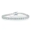 Pulseira Tennis Design Fashion Zircônia Azul Claro 4mm com Incrustação de Cobre Linha Única Full Diamond Lote Quente de Exportação Amazon