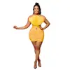 X6278 Transfronterizo Aliexpress Amazon Moda Europea y Americana para Mujer Color Sólido Pluma Tubo Top Sin Mangas Vestido Corto