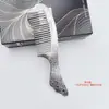 Nuevo Peine de Pavo Real Plateado Antiestático Mango Largo Peine para el Cabello Peine de Meridianos de Masaje Chapado en Plata Raspado Hogar Enviar a Madre Novia
