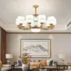 Nuevo Lámpara de Techo China Luz para Sala de Estar 6 Nuevos de Cobre Puro Diseñador Simple Retro Estética Dinastía Song Lámpara de Iluminación Madera Otro