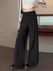 Pantalones de Traje Negros para Mujer Verano Delgados 2026 Nuevo Estilo Petite Estilo Old Money Casual Caída Rectos Ajustados Pantalones de Pierna Ancha