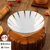 Bol de fideos estilo japonés para el hogar, bol grande, bol trompeta, bol cónico de cerámica, bol para ramen, bol para fideos, juego de vajilla