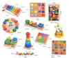 Quebra-cabeça de educação infantil transfronteiriça, brinquedos infantis de madeira, piano de oito tons, torre de arco-íris, quatro conjuntos de coluna, torção, minhoca, atacado