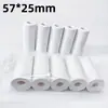 57*25 papel térmico para caja registradora sin troquelado máquina miau miau grabadora de conducción de supermercado cámara para niños recibo de papel térmico
