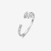Anillo ajustable de apertura, plata de ley S925, estilo coreano, estilo de lujo ligero, diseño de alta gama, anillo simple, anillo liso.