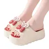 Pantuflas de Suela Gruesa para Mujer, Verano Tacón Alto Interior Hogar Moda Conejito Pantuflas de Baño, Altura Aumentada, Uso Exterior Antideslizante