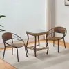 Cadeira de vime para uso doméstico, cadeira de vime trançado com encosto, cadeira de jantar individual para bebê, banquinho baixo, pequena cadeira de vime, banquinho com encosto