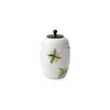 Mini Recipiente Portátil de Cerámica para Té con Flor de Osmanthus Pintada a Mano y Tapa de Madera Maciza, Mini Frasco Sellado a Prueba de Humedad para Almacenamiento de Té