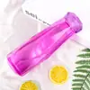Vaso de Agua Transparente de Vidrio Diamante Vaso de Agua Portátil para Estudiantes con Tapa Vaso de Mano Colorido para Deportes al Aire Libre Poligonal