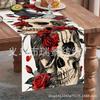 Nuevo Mantel Transfronterizo de Halloween Serie Calavera Calabaza Decorativo para Mesa de Café Aislante Térmico Antideslizante Mantel de Lino