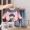 Traje para Niña Ropa de Otoño 2026 Nuevo Elegante Sudadera de Dibujos Animados para Bebé Conjunto de Dos Piezas de Manga Larga Otoño y Primavera Moderno