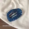Pinza para el pelo de estrella estilo retro coreano color mezclilla, pinza grande ovalada, accesorio para el pelo de alta gama para mujer, estilo nuevo